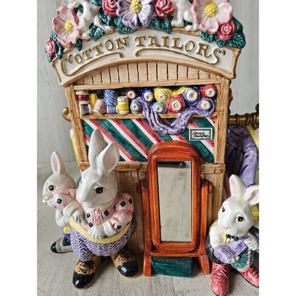 Fitz Floyd cotton tailors Easter AS IS vase 1995 RARE‎ vintage centerpiece as is - Picture 7 of 16